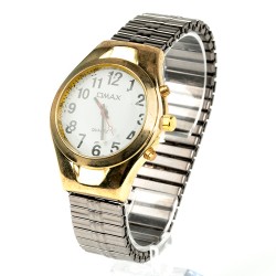 OMAX rokas pulkstenis metāla elastīga siksna Ø3,8cm