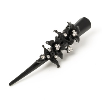 Matu sprādze-knābis ar dekoru 13cm metāla