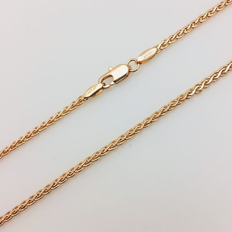 Apzeltītā ķēdīte Spiga kviešu vārpas glancēts pinums