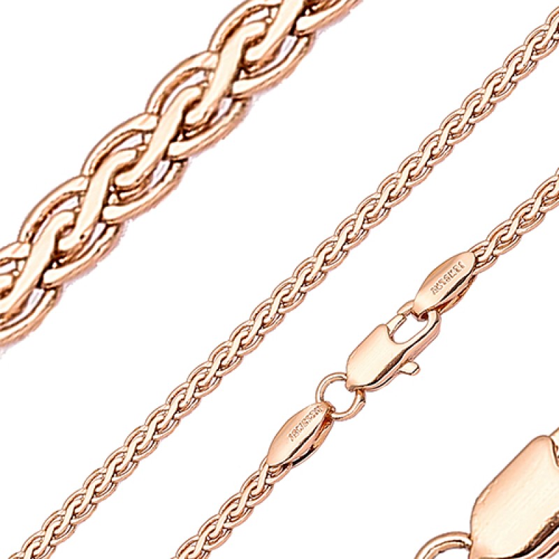 Apzeltītā ķēdīte Spiga kviešu vārpas glancēts pinums