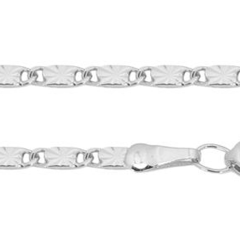 Rokassprādze ar rodija pārklājumu Masīvā gliemežvāka ar saules staru gravējumu posmu virkne