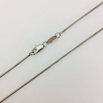 Ķēdīte ar rodija pārklājumu Plānu čūskas skeleta posmu virkne