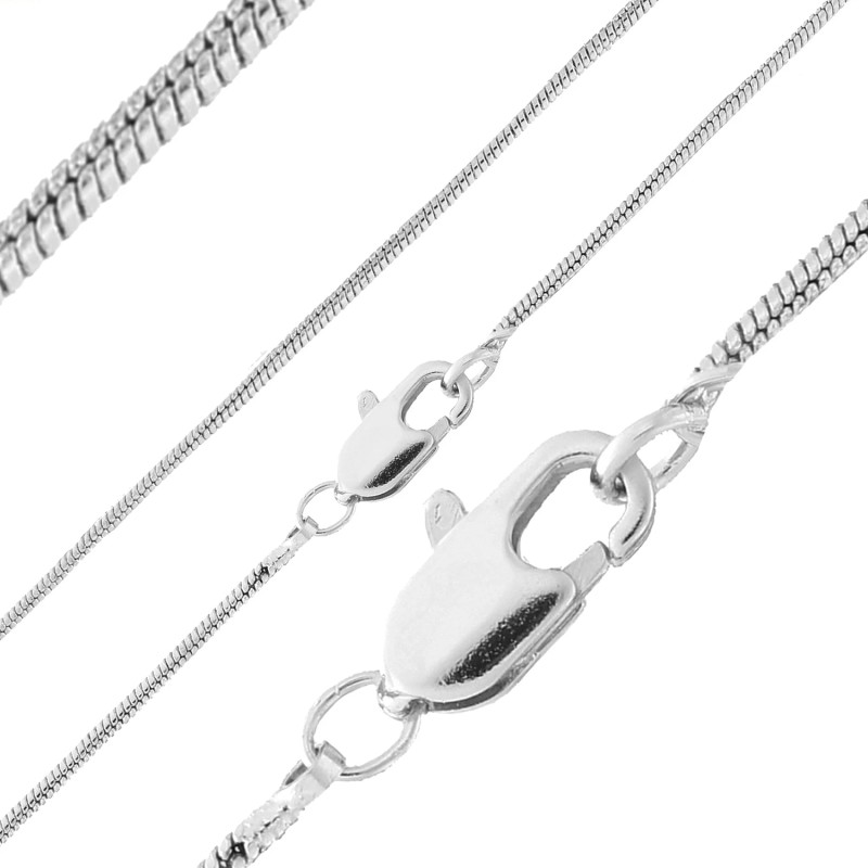 Ķēdīte ar rodija pārklājumu Plānu čūskas skeleta posmu virkne