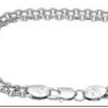 Rokassprādze ar rodija pārklājumu Bismarks enkura aušanas dubulto posmu pinums