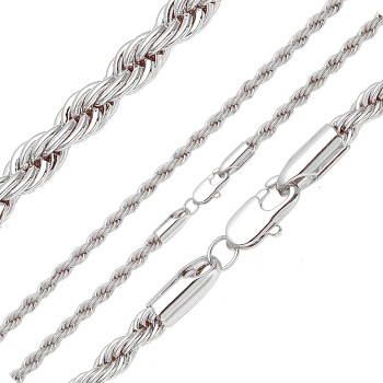 Rokassprādze ar rodija pārklājumu Klasisks Franču virves pinums