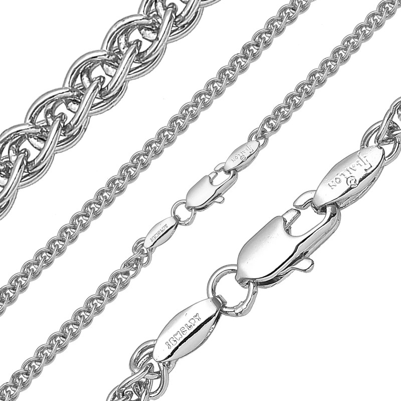 Rokassprādze ar rodija pārklājumu Spiga kviešu ķēdes pinums