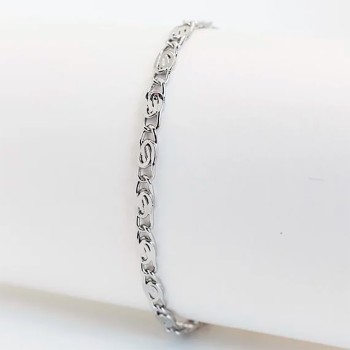 Rokassprādze ar rodija pārklājumu Klasiskā saplacinātu gliemežu posmu virkne