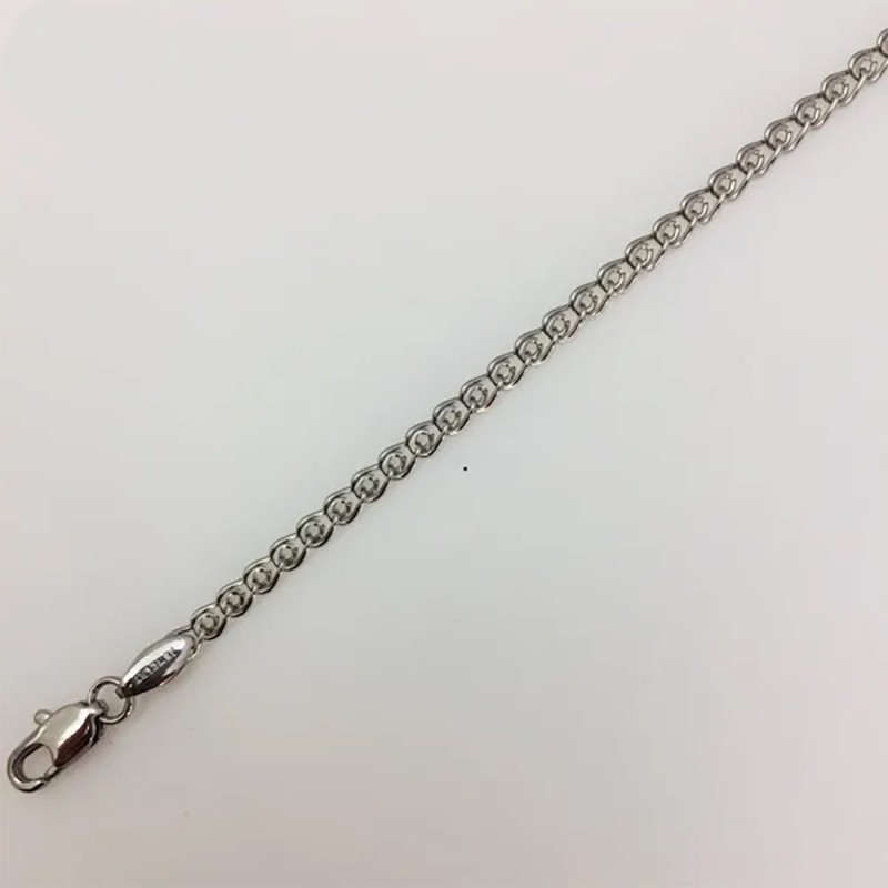 Rokassprādze ar rodija pārklājumu Love austu stiepļu posmu pinums