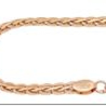 Apzeltīta rokassprādze Spiga kviešu vārpas vīto posmu ar grāvējumu pinums