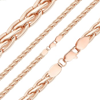 Apzeltīta rokassprādze Spiga kviešu vārpas vīto posmu ar grāvējumu pinums