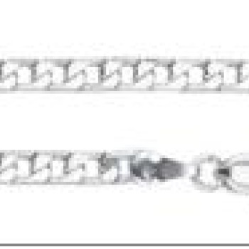 Rokassprādze ar rodija pārklājumu Klasiskās ķēdes ar apmales posmu virkne