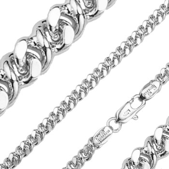 Rokassprādze ar rodija pārklājumu Infinity 8-ka posmu pinums