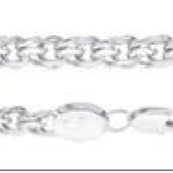 Rokassprādze ar rodija pārklājumu Bismarks pinums dubultais rolo