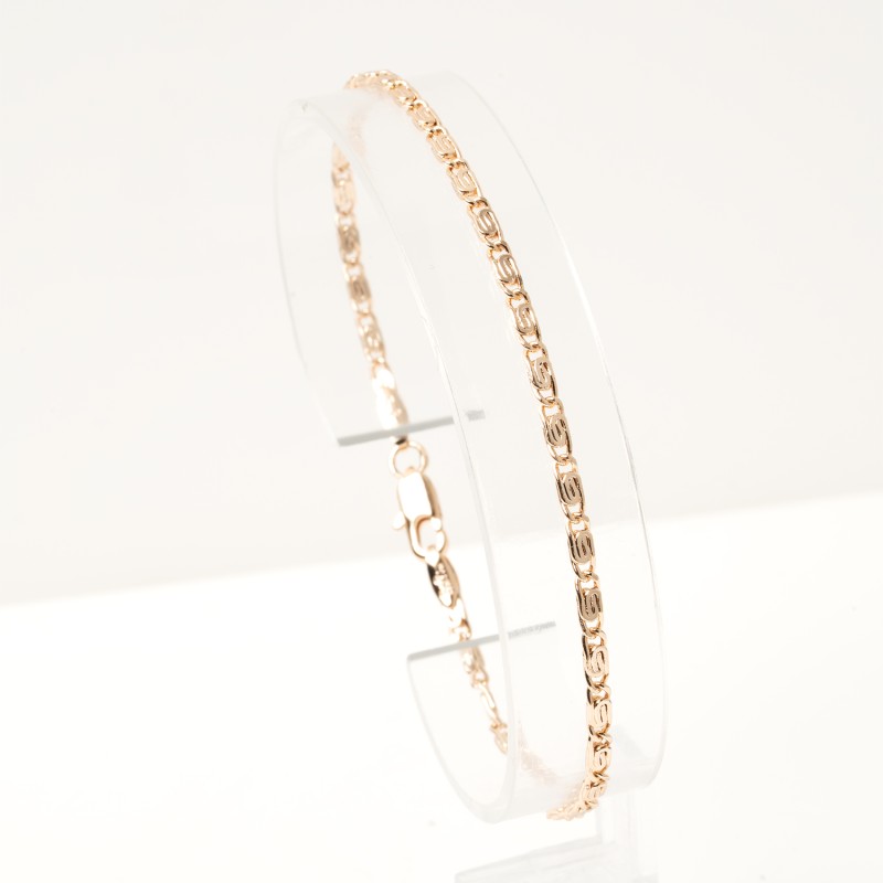 Apzeltīta rokassprādze Klasiskā saplacinātu gliemežvāku posmu virkne