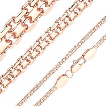 Apzeltīta rokassprādze Bismarks enkura aušanas dubulto posmu pinums