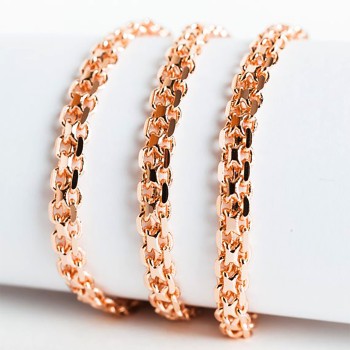 Apzeltīta rokassprādze Bismarks enkura aušanas dubulto posmu pinums