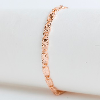 Apzeltīta rokassprādze Masīvā gliemežvāka ar saules staru gravējumu posmu virkne