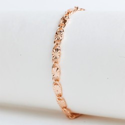 Apzeltīta rokassprādze Masīvā gliemežvāka ar saules staru gravējumu posmu virkne