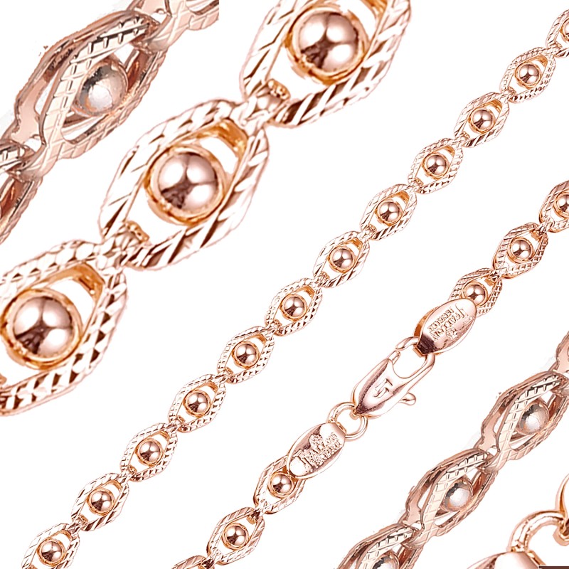 Apzeltīta rokassprādze Acs formas ar krelles dekoru posmu virkne