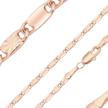 Apzeltītā ķēdīte Vienlaidu glancētu gliemežvāku un saules staru gravējuma posmu virkne