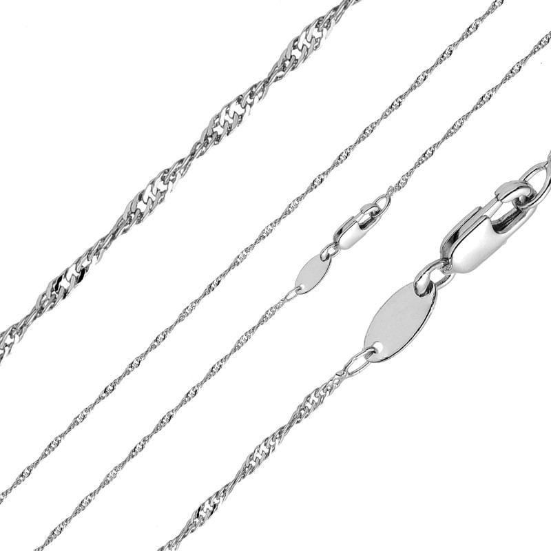 Ķēdīte ar rodija pārklājumu Singapūras klasisks vienkāršo posmu pinums