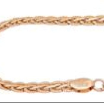 Apzeltīta rokassprādze Spiga kviešu vārpas vīto posmu ar grāvējumu pinums