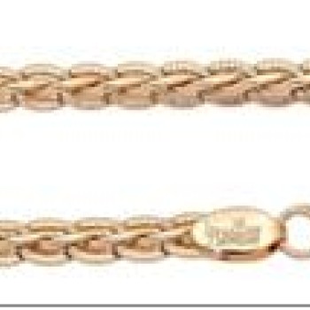 Apzeltīta rokassprādze Spiga kviešu vārpas vīto posmu ar grāvējumu pinums