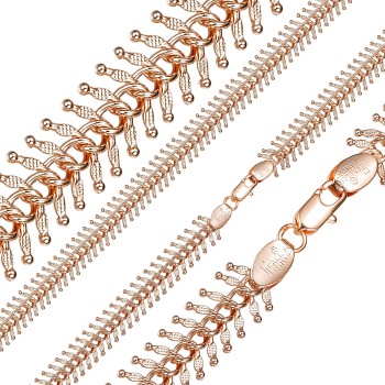 Apzeltīta rokassprādze Zivju skeleta formas ar bumbiņu galiem virkne