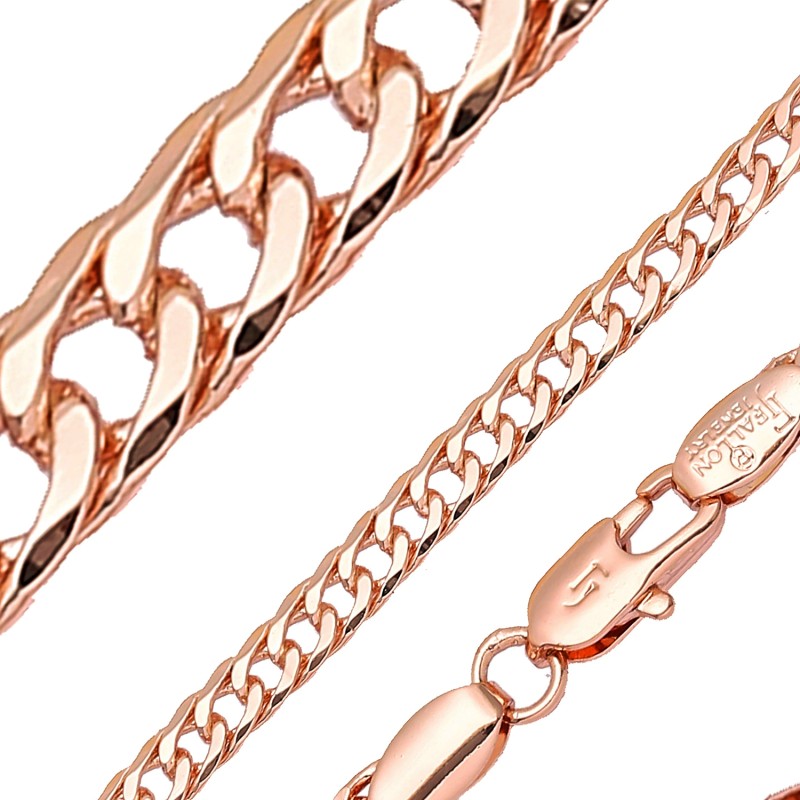 Apzeltīta rokassprādze Kubas dubulto posmu pinums