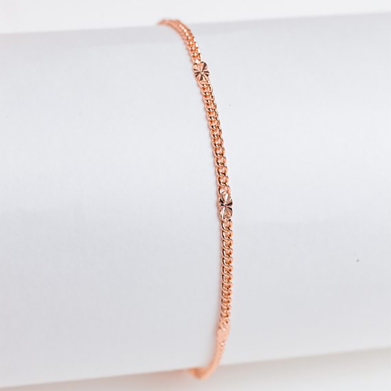 Apzeltīta rokassprādze Klasisks pinums ar saules staru Fancy posmiem