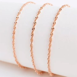 Apzeltīta rokassprādze Singapūras dubulto posmu pinums