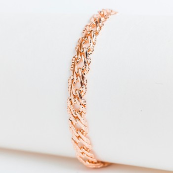 Apzeltīta rokassprādze Rombo austu stiepļu ar dubultrievām posmu pinums