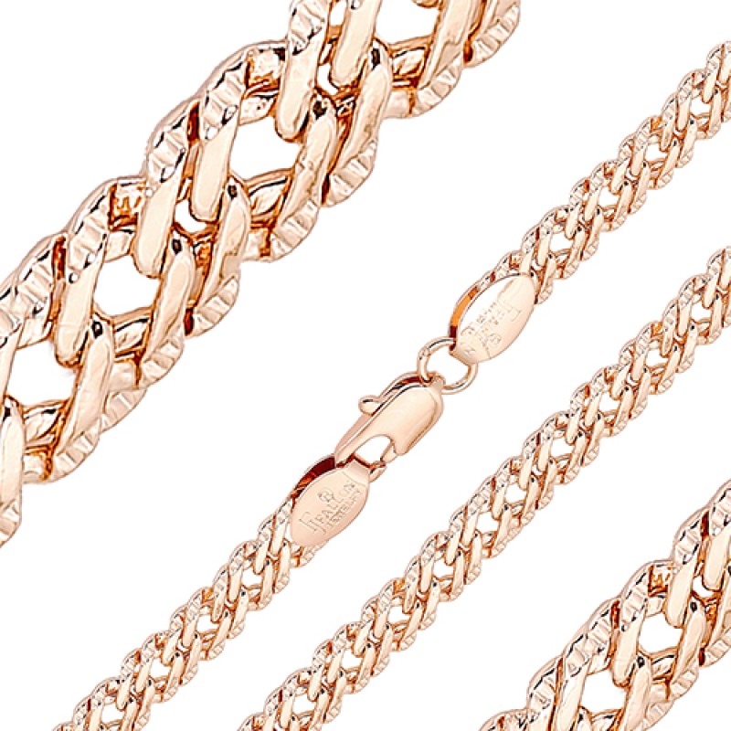 Apzeltīta rokassprādze Rombo austu stiepļu ar dubultrievām posmu pinums