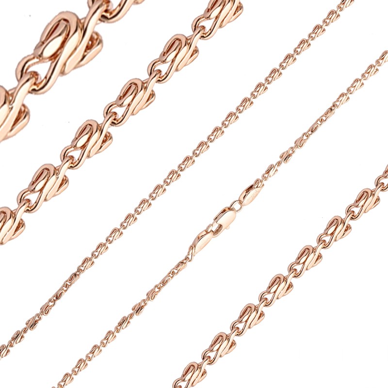 Apzeltīta rokassprādze Gliemežu stieples ar sānu kaltu posmu virkne