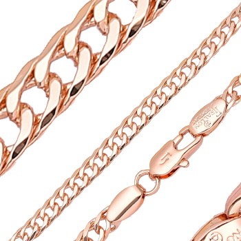 Apzeltīta rokassprādze Kubas dubulto posmu pinums