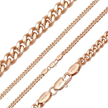 Apzeltīta rokassprādze Klasisks Maiami stila Kubas posmu pinums