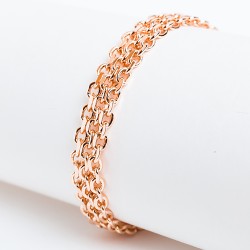 Apzeltīta rokassprādze Bismarks enkura aušanas trīskāršā posma pinums