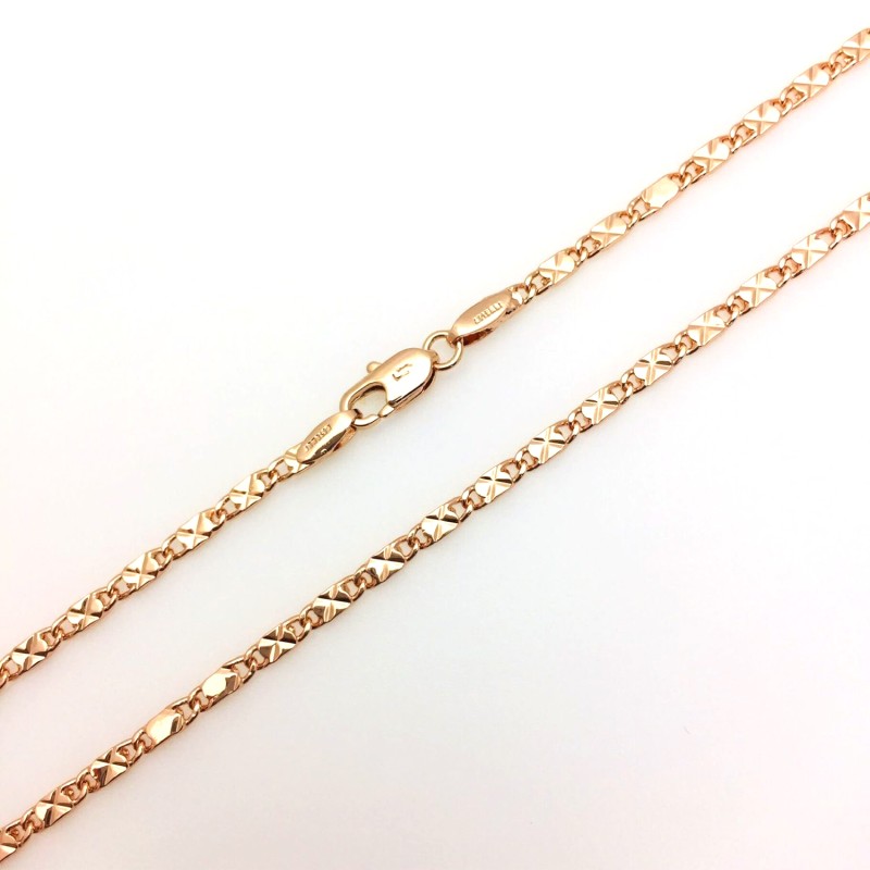 Apzeltīta rokassprādze Masīvā gliemežvāka ar krustu X gravējumu posmu virkne