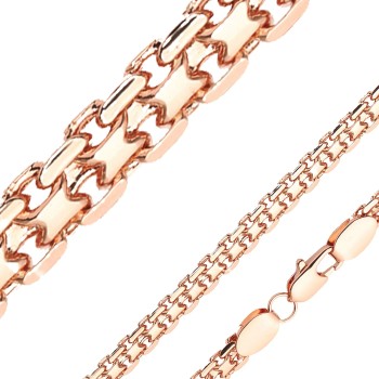 Apzeltīta rokassprādze Bismarks enkura aušanas dubulto posmu pinums