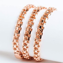 Apzeltīta rokassprādze Bismarks enkura aušanas dubulto posmu pinums