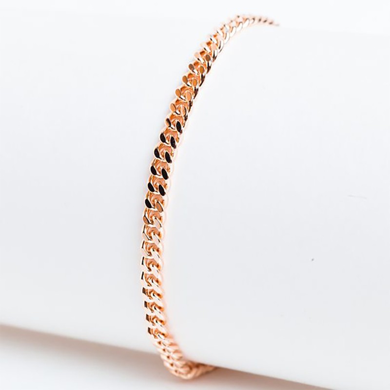 Apzeltīta rokassprādze Klasisks Maiami stila Kubas posmu pinums