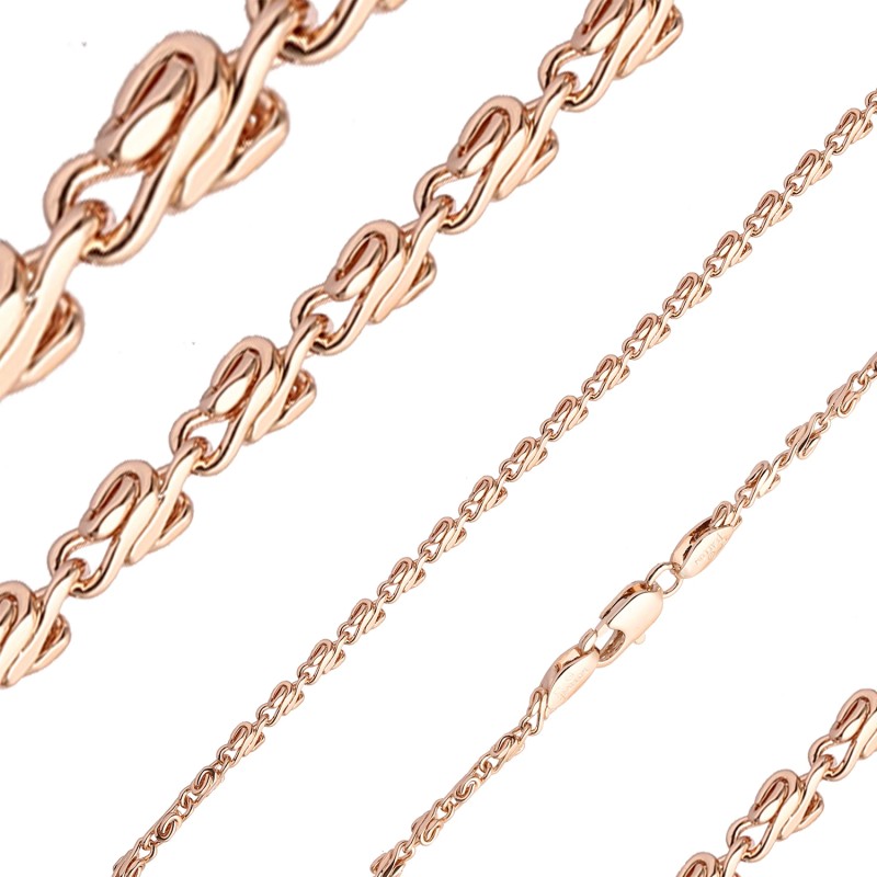 Apzeltīta rokassprādze Gliemežu stieples ar sānu kaltu posmu virkne