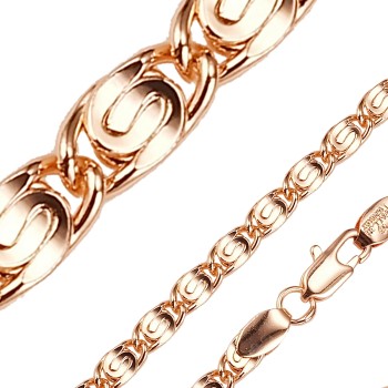 Apzeltīta rokassprādze Klasiskā saplacinātu gliemežu posmu virkne