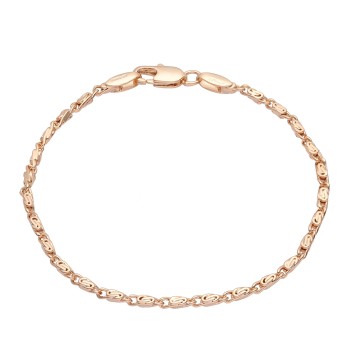 Apzeltīta rokassprādze Gliemežu posmu ar kvadrātveida sāniem virkne