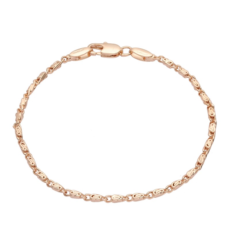 Apzeltīta rokassprādze Gliemežu posmu ar kvadrātveida sāniem virkne