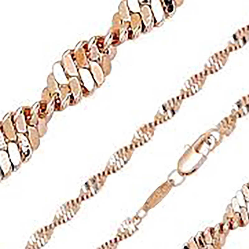 Apzeltīta rokassprādze Singapūras dubulto posmu pinums