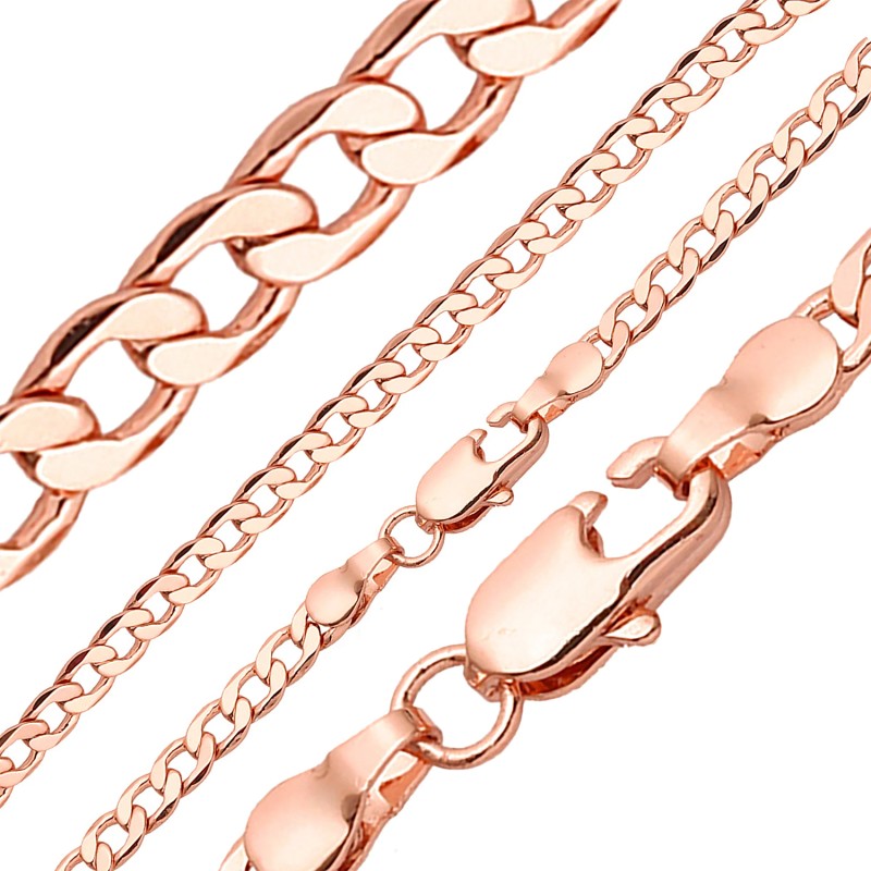 Apzeltīta rokassprādze Klasiskās ķēdes ar apmales posmu virkne