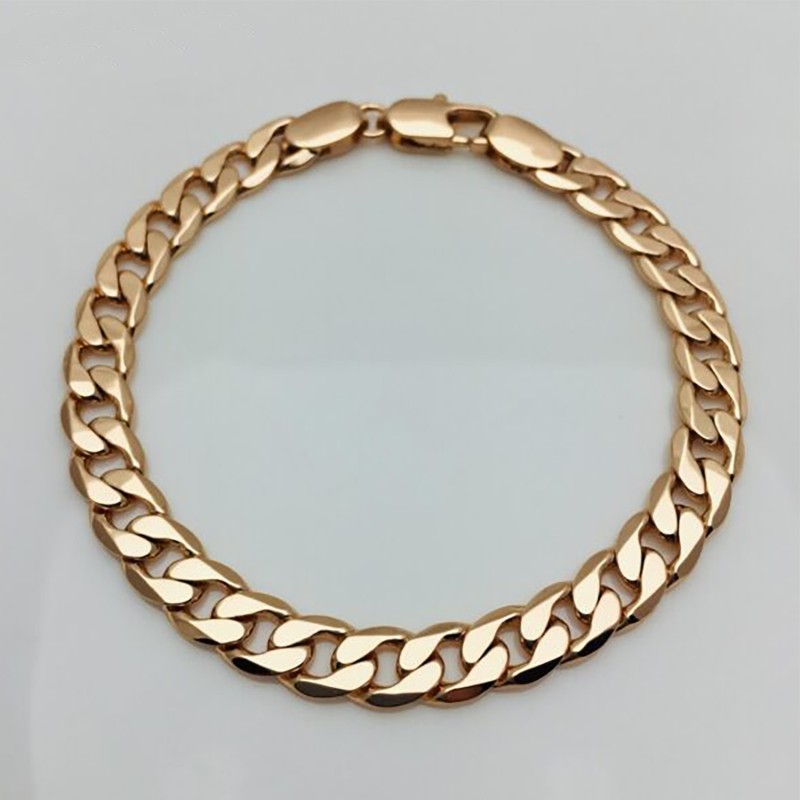 Apzeltīta rokassprādze Klasiskās ķēdes ar apmales posmu virkne