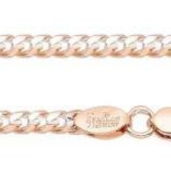 Apzeltīta rokassprādze Klasisks Maiami stila Kubas posmu ar dubultrievām vidū pinums