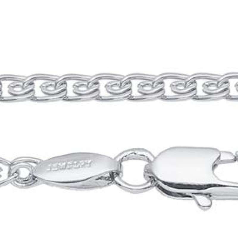 Ķēdīte ar rodija pārklājumu Love austu stiepļu posmu pinums